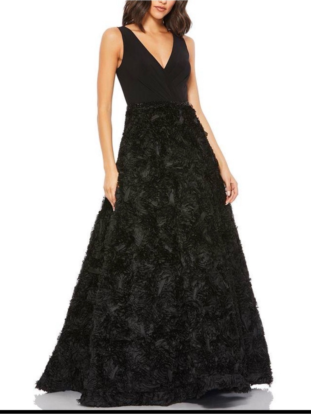 NWT Mac Duggal V-Neck Embellished Gown, sz 12